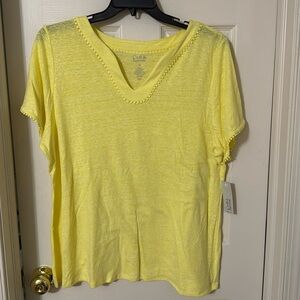 Top linen and polyester